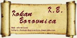 Kokan Borovnica vizit kartica